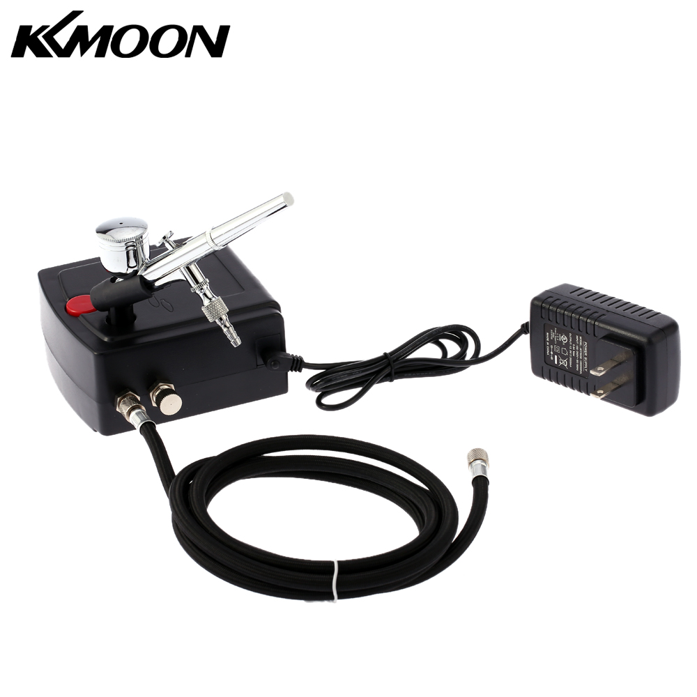 KKmoon 100-250V Professional Gravity Feed Dual Action Airbrush Air  Compressor Kit for Art Painting Manicure Craft Cake Spray Model Air Brush  Nail Tool Set 